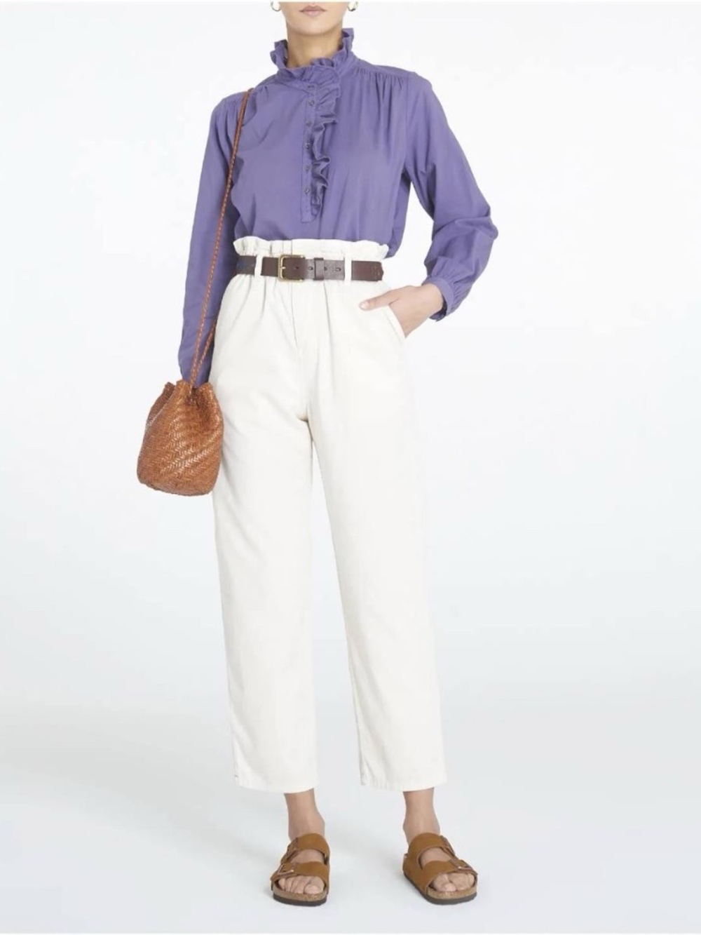 XiRENA Caspian poplin cotton blouse in mauve
